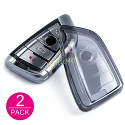 Sleek Black Transparent Key Fob Cover and Keychain (2x Key Case)