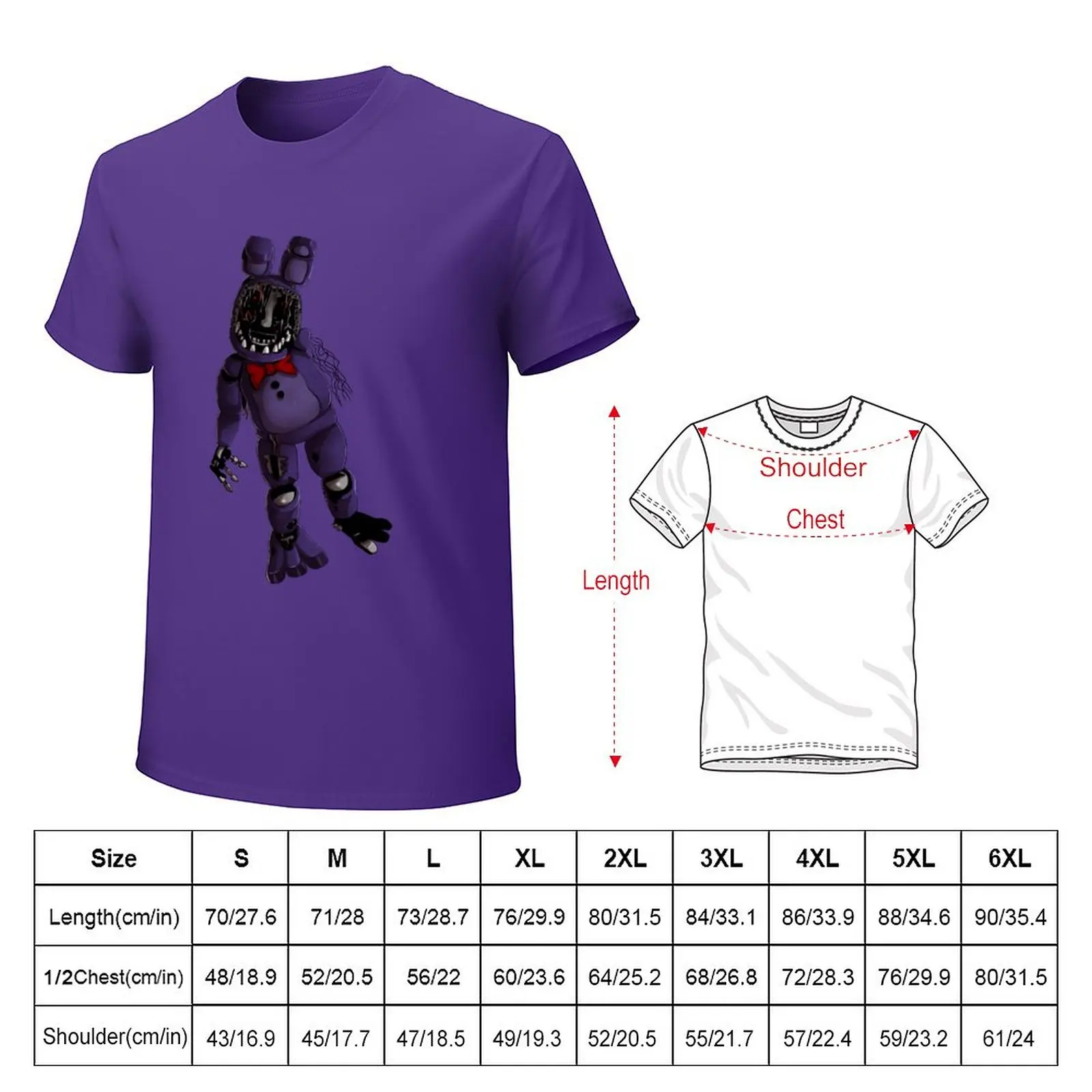 FNAF 2 - Withered Bonnie design T-shirt engraçado camiseta manga curta  homem roupas manga curta tee roupas para homens - AliExpress