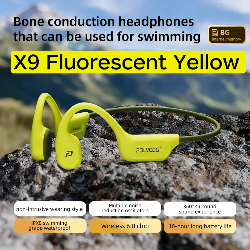POLVCDG X9 Bone Conduction Earphones 32G IPX8 Waterproof Open Design for Swimming Running Cycling Hanging Earphones - Image 9