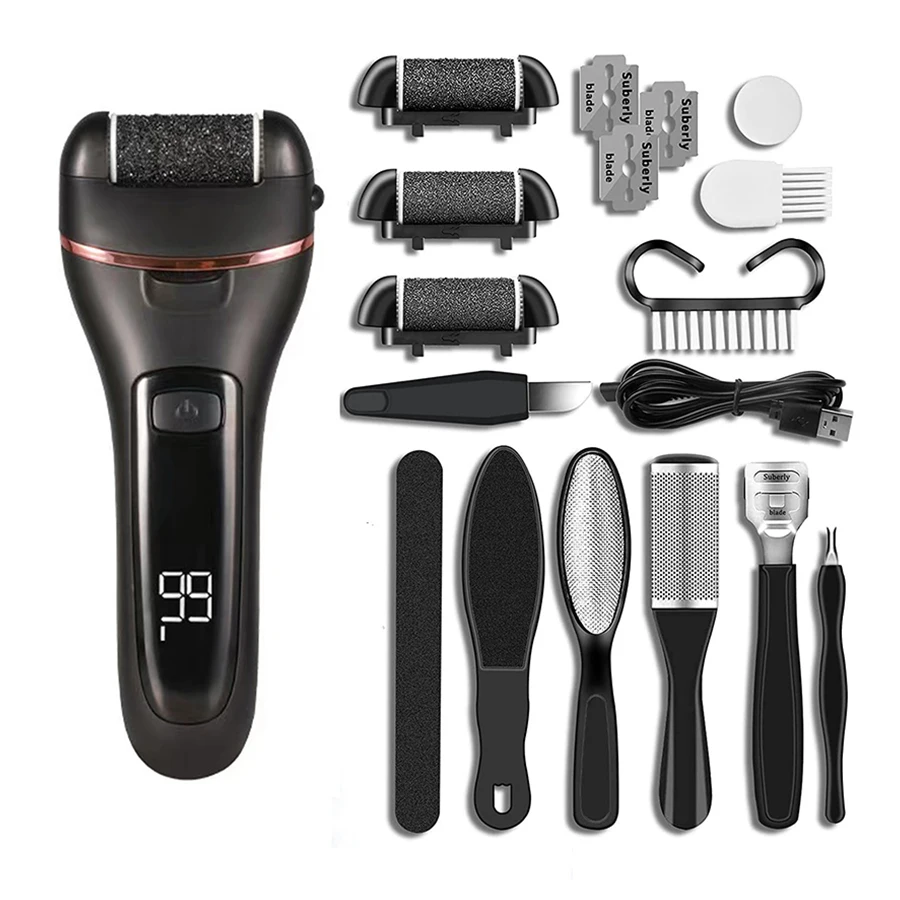 Electric Foot Grinder Electric Foot File Electric Foot Callus Remover Professional Foot Grinder Pedicure Machine Rechargeable Heel Cracked Dead Skin Scrubber