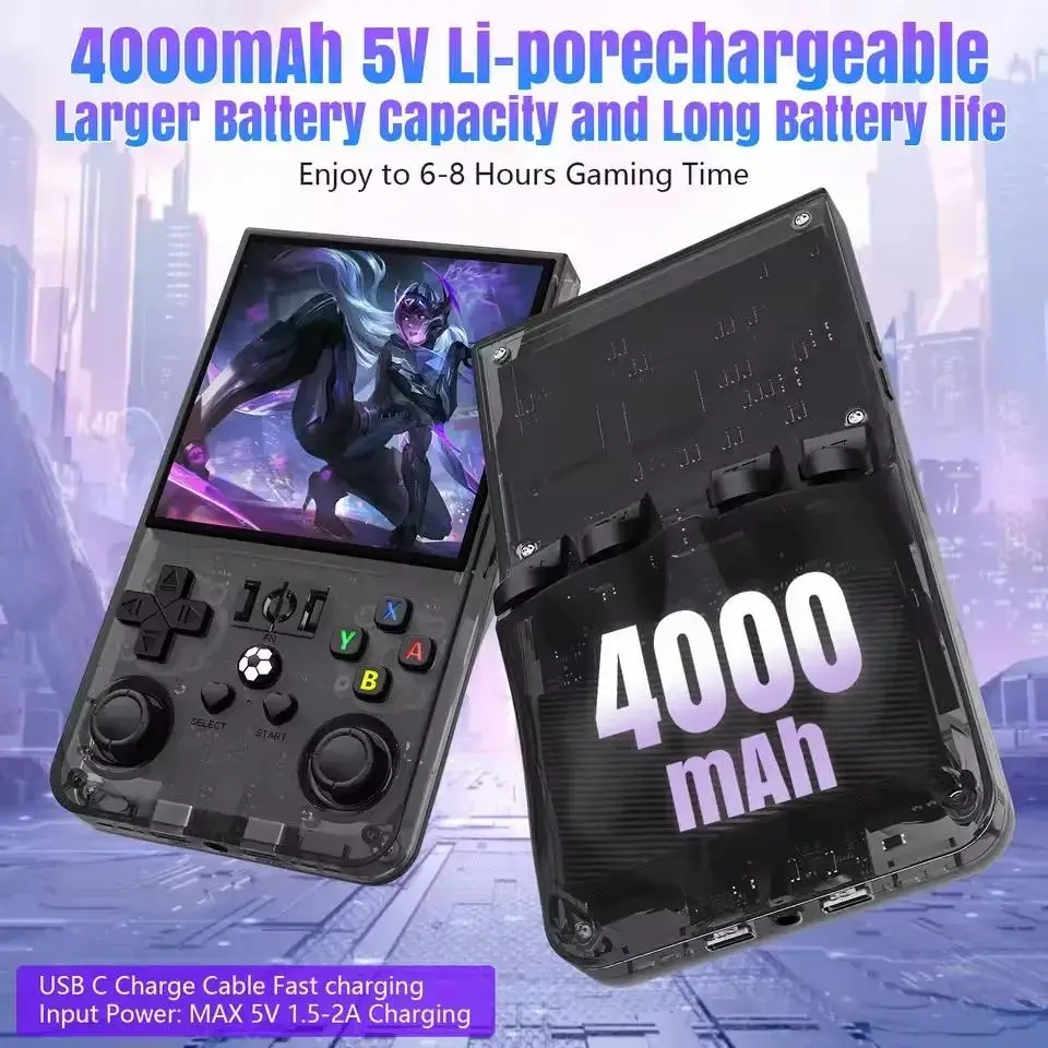 R36MAX Retro Handheld Gameconsole Linux-systeem 4,0 inch IPS-scherm Draagbare zakvideospeler 64 GB 128 GB Games voor kinderen_voghion.com