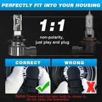 NOVSIGHT LED Headlight Bulbs 2PCS 9005 2PCS H11 Car Headlamp High Low Beam Mini Size 50W 10000LM Headlamp 6500K White Fog Lamp - Image 4