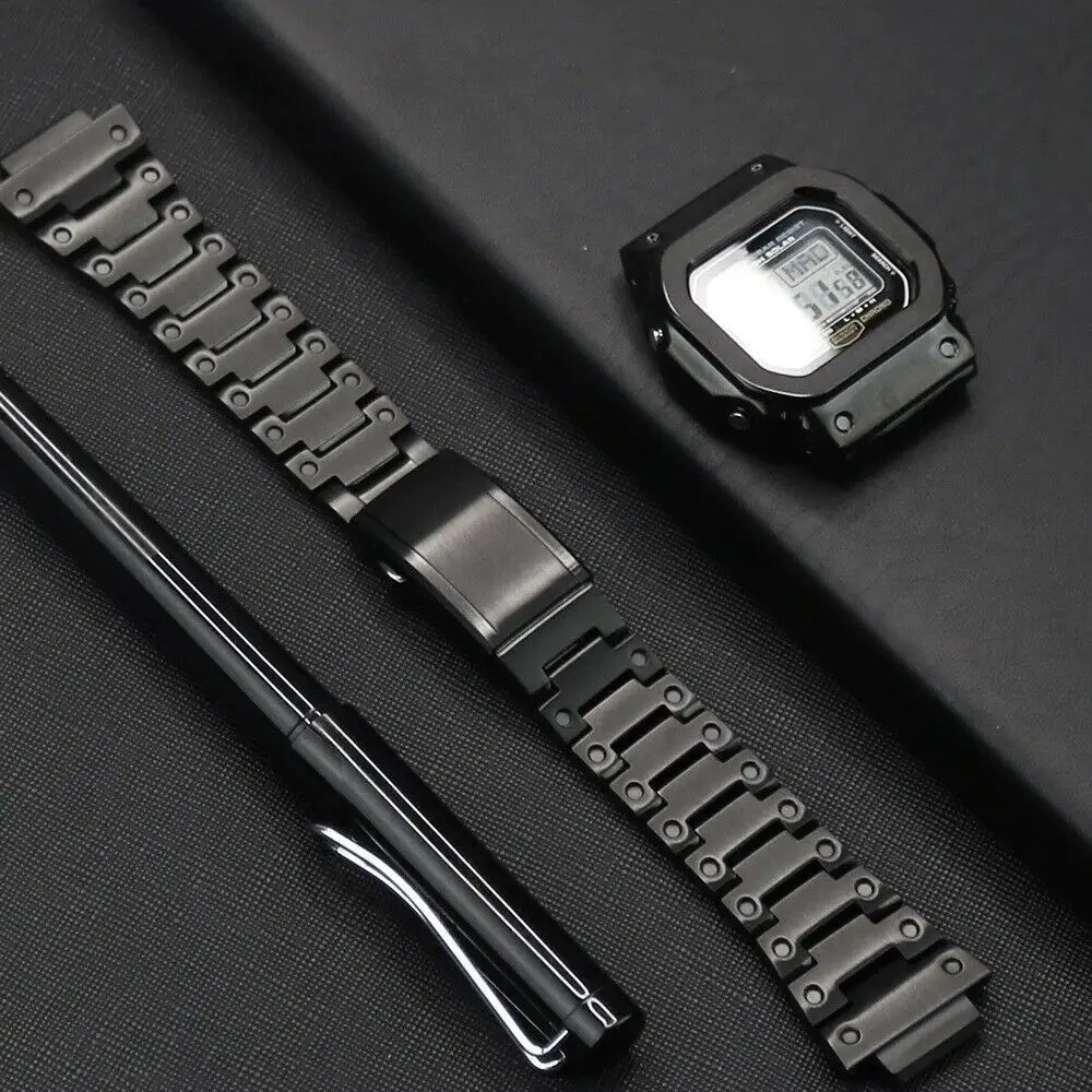Suitable for Casio DIY modification metal strap DW5600 stainless steel strap modification accessories strap