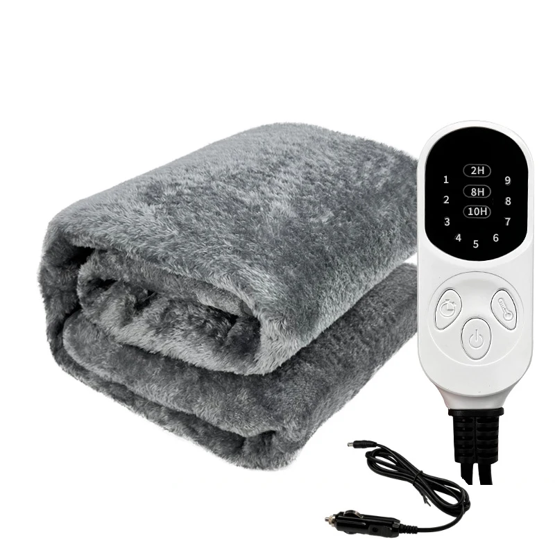 MachineWashableCarElectricBlanketFlannel12VHeatedTravelBlanket