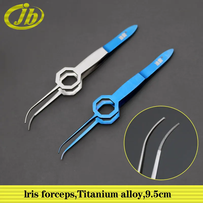 lris-forceps-curved-cross-95cm-ophthalmic-instruments-medical-surgical-microforceps-titanium-alloy