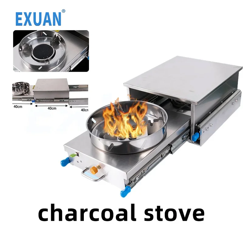 Car Mounted Gas Stove For RV Modification Outdoor Camping Pull-out Stove RV External Kitchen Gas Stove Car Kitchen Gas Cooker 1500wh camping power bank lfp battery support pd60w quick charger dod 3500 cycles outdoor cooker