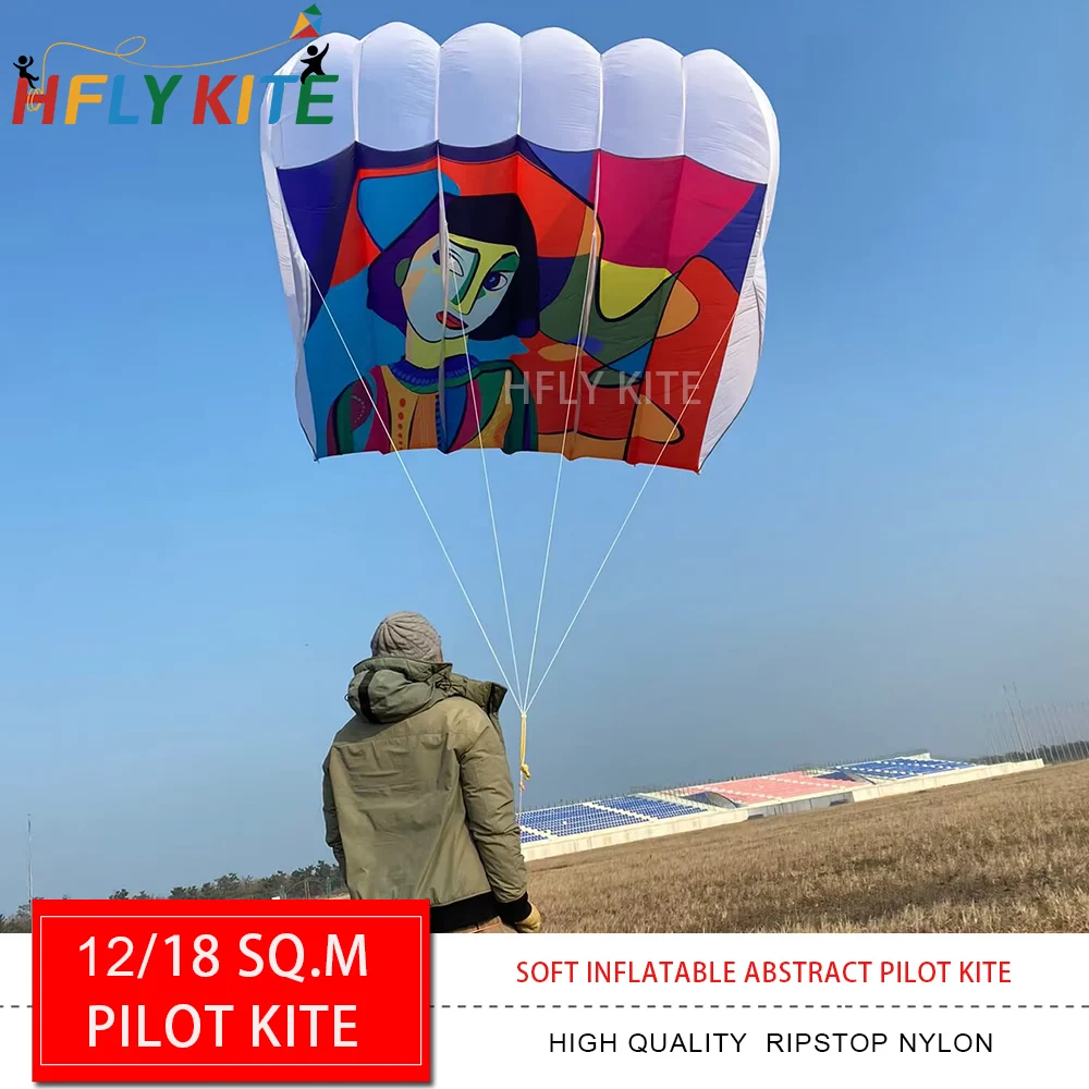 HFLY Soft Inflatable Colorful Abstract Pilot Kite for Adults High Quality Ripstop Nylon Lifter Kites
