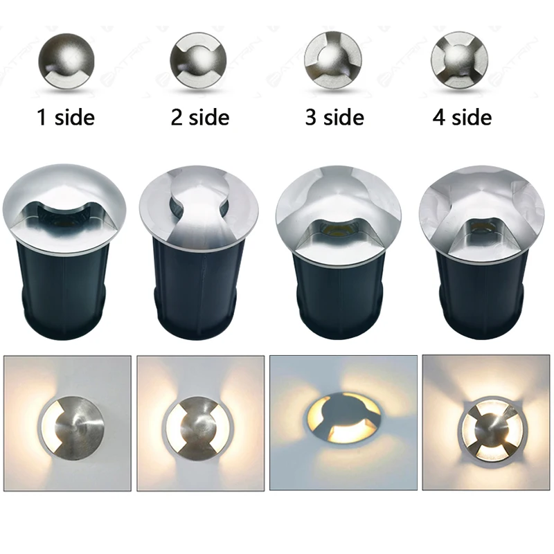 LED Underground Light 10PCS Waterproof 1W 3W 5W LED Garden Buried AC85-265V Outdoor Recessed Deck Light Underground Lamp Sidewalk Lighting DC12V