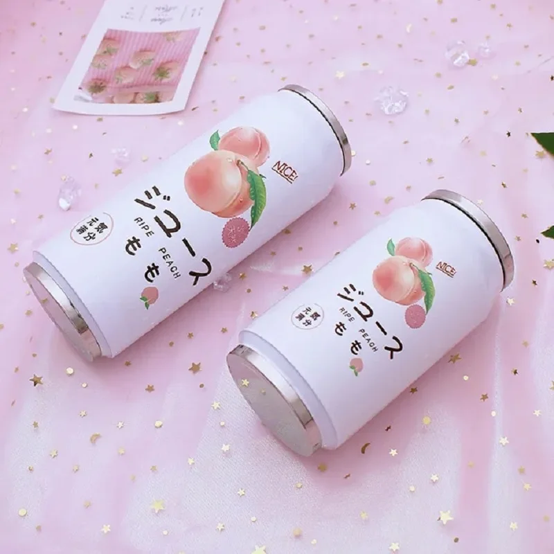 Creative Stainless Steel Japan Juice Candy Color Drink Cans Thermos Portable Unisex Students Personality Trendy Straw Cup water bottle,thermal mug,stainless steel thermos bottle,thermal water bottle,stainless steel water bottle,stainless steel cup,stainless steel thermos cup,stainless steel thermal container