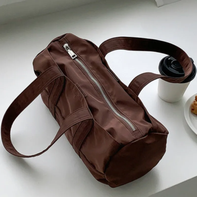 Large Nylon Bag Shoulder Capacity Cylinder Portable Handbag For Woman Casual High-Quality Messenger Versatile Luxury Crossbody