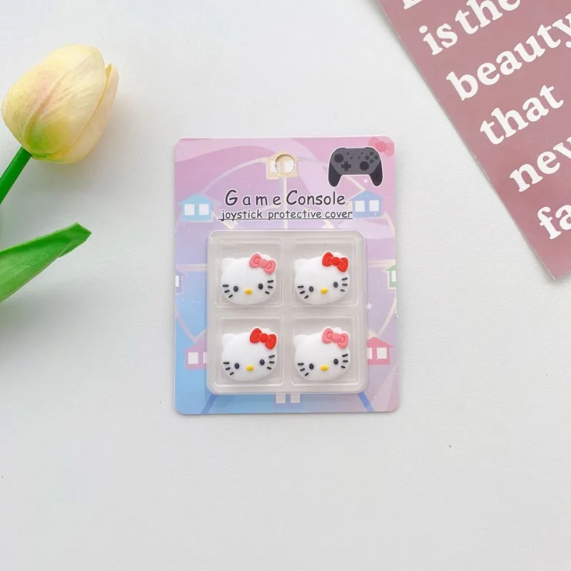 Gamepad Thumbstick Case 4pcs/box Sanrio Hello Kitty Cover for Nintendo Switch NS Lite OLED Cartoon Gamepad Thumbstick Case Joystick Protector Soft Shell