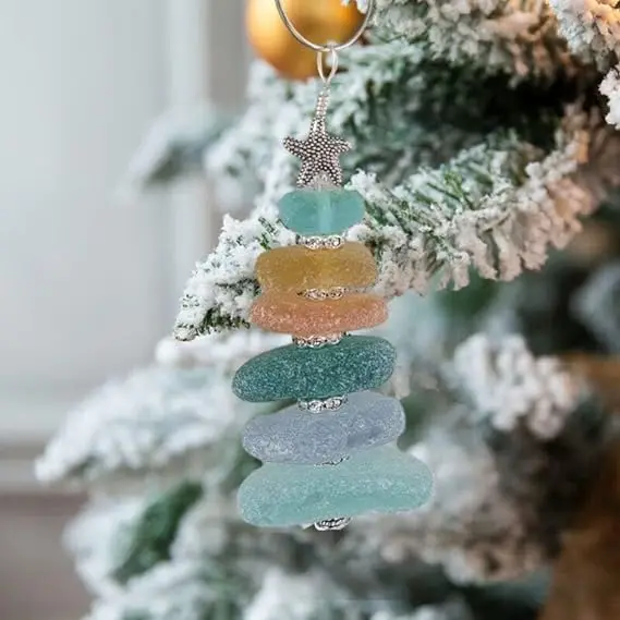 Sea Glass Christmas Tree Ornament Ocean Christmas Tree Ornament