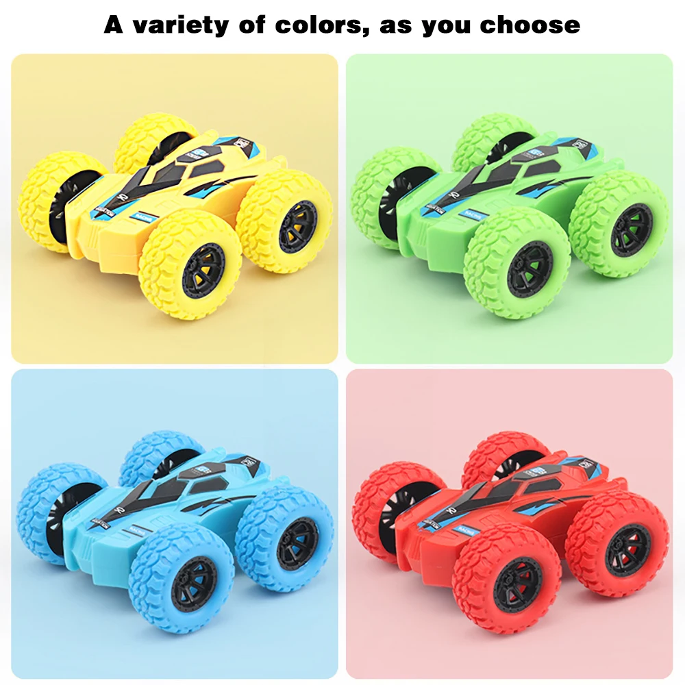 Mini Double-side Inertial Car Stunt 360° Flip Childs Puzzle Toy Car Indoor  Outdoor Power Climbing Car Anti-fall Off-road Vehicle