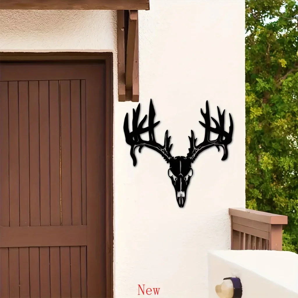 

Metal Deer Art Home Decor Deer Skull Metal Art Deer Head Signs Living Room Wall Hanging Decoration Art Iron Crafts Wall Sticker