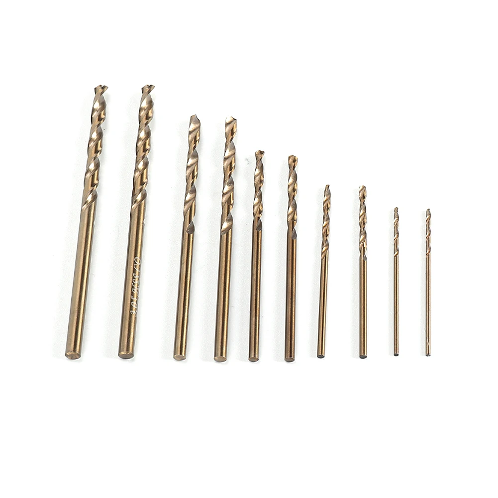 

10pcs HSS M35 Cobalt Drill Bit 1mm 1.5mm 2mm 2.5mm 135 Degree Split Point Tip 3mm Handheld Fixed Auger Power Tools Accessories