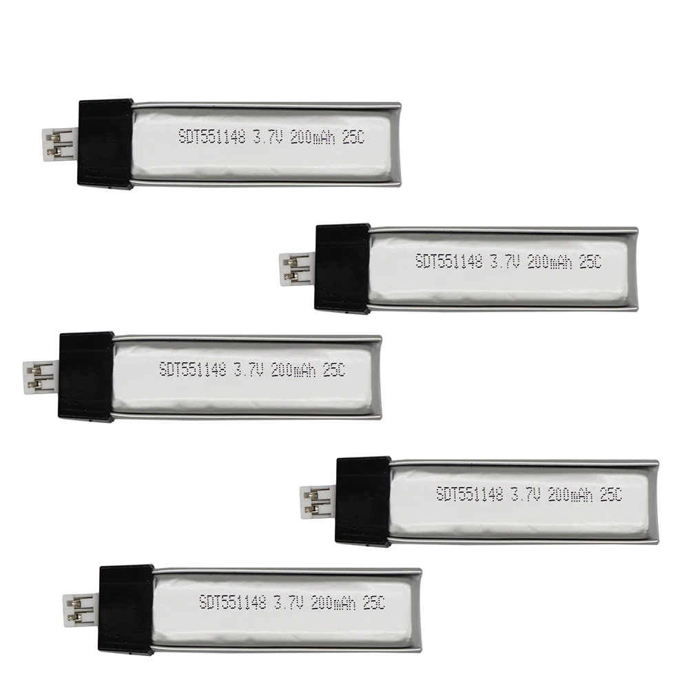 Bateria Original do Helicóptero rc para Wltoys 3.7 v 200 Mah 551148 Tomada de 200 mm V911 F929 F939 V911 - Image 5