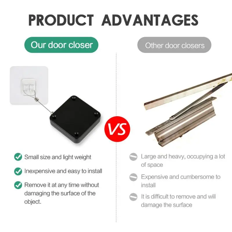 door closer Non Punching Household Door Buffer Door Closer Automatic Closing Tool