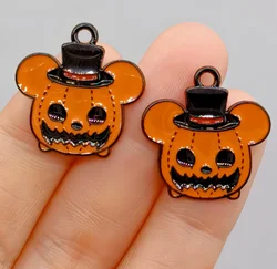 10pcs Spooky Cartoon Halloween Enamel Charms for DIY Jewelry Accessories (BROWN)