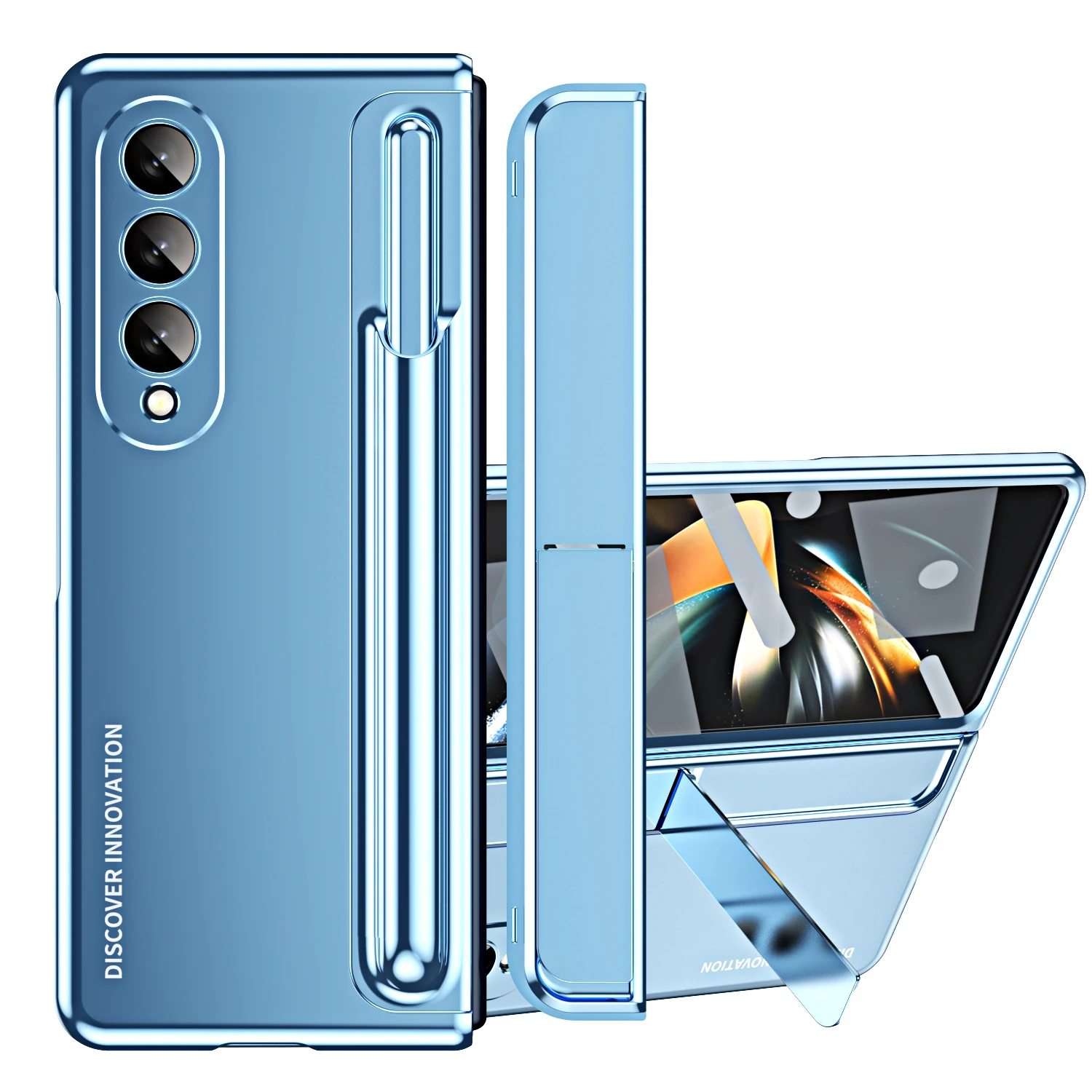 

For Samsung Galaxy Z Fold 4 Case Luxury Hard Case with Pen Holder Stand Full Coverage Cover Case For Galaxy Z Fold4 Cover