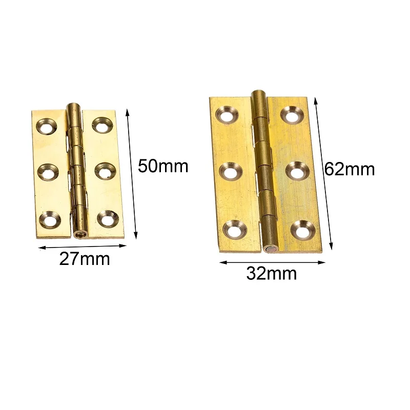 2pcs Cabinet Hinge for Furniture Fittings 50*27mm/62*32mm Wood Jewelry Box Hinge with Screws Home Decorative