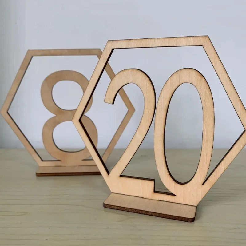 Wedding Decor Wooden Table Number Wedding Reception Name Tags Table Number Holder Decoration Supplies