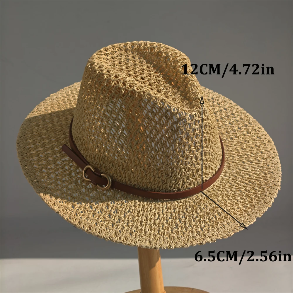 Classic Panama Straw Hat For Sun Protection And Beach Hiking_voghion.com