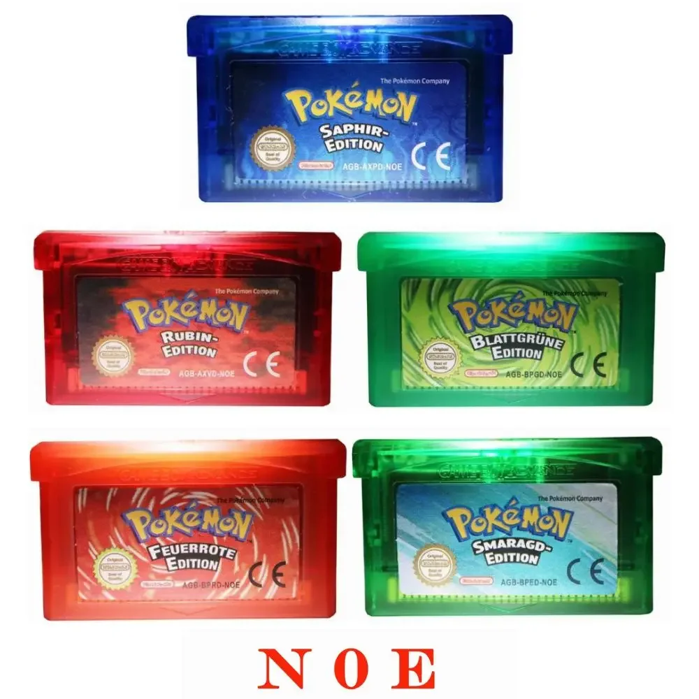 포켓몬 시리즈 다국어 비디오 게임 카트리지 콘솔 카드, 포켓몬 에메랄드 루비 파이어 레드 리프 그린 사파이어, BA 게임, 32 비트  - AliExpress