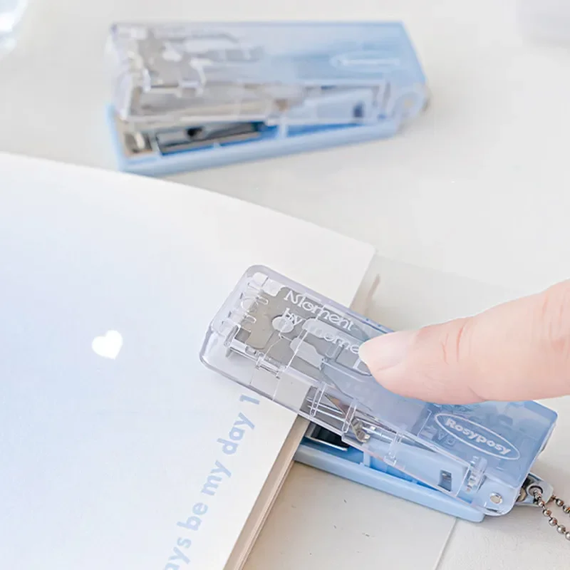 Mini Stapler Simplicity Gradient Color Bookbinding Stapler Pendant Lovely Stationery Small Cute Student Supplies