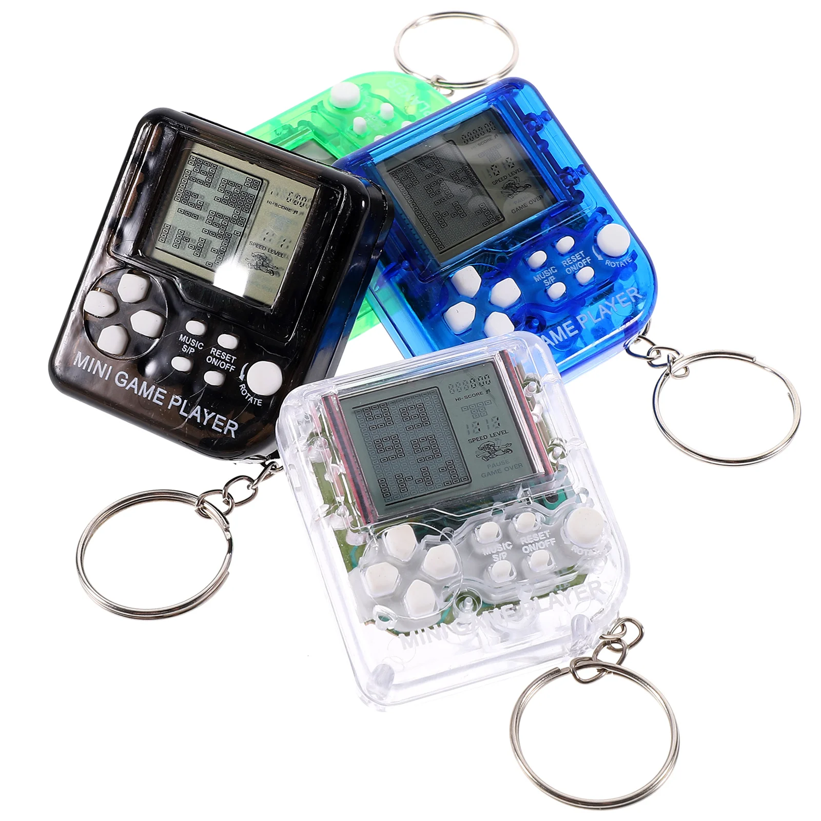 4 Pcs Mini Electronic Game Console Keychain Birthday Party Pendant Bags Compact Decor Plastic Decorative Themed Car Accessory