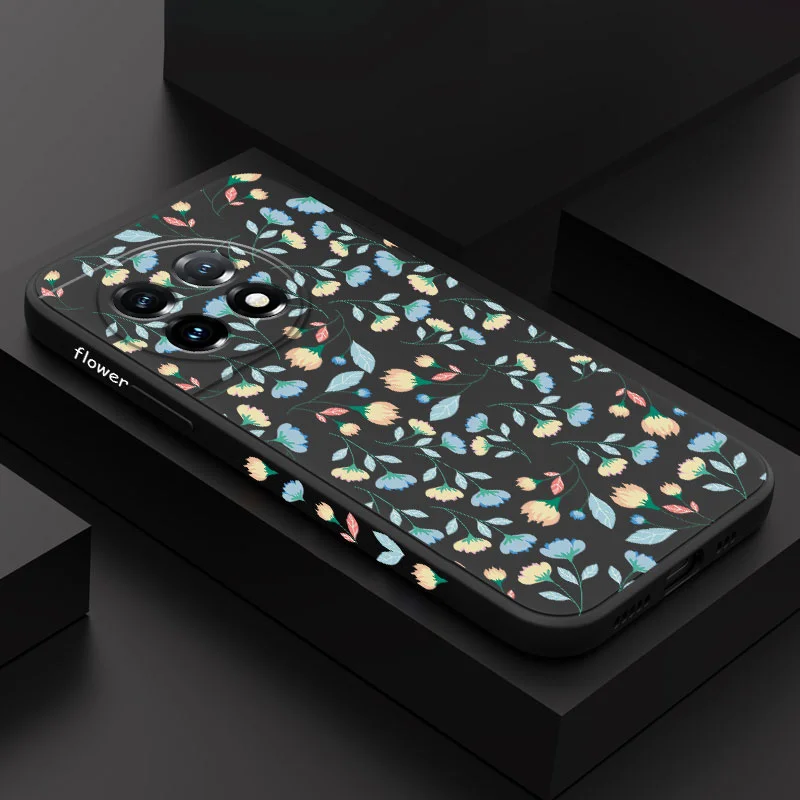 

Leafy Pattern Phone Case For Oneplus 11 11R 10 10R 10T 9R 9RT 9 8T 8 7 7T Pro 5G Liquid Silicone Cover