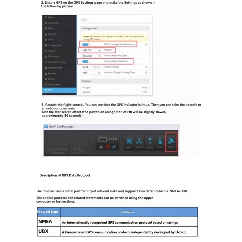 SQPP-M1018C M10 GPS 모듈 FPV RC 드론 비행기 헬리콥터 쿼드콥터용 통합 나침반 NMEA UBX 프로토콜