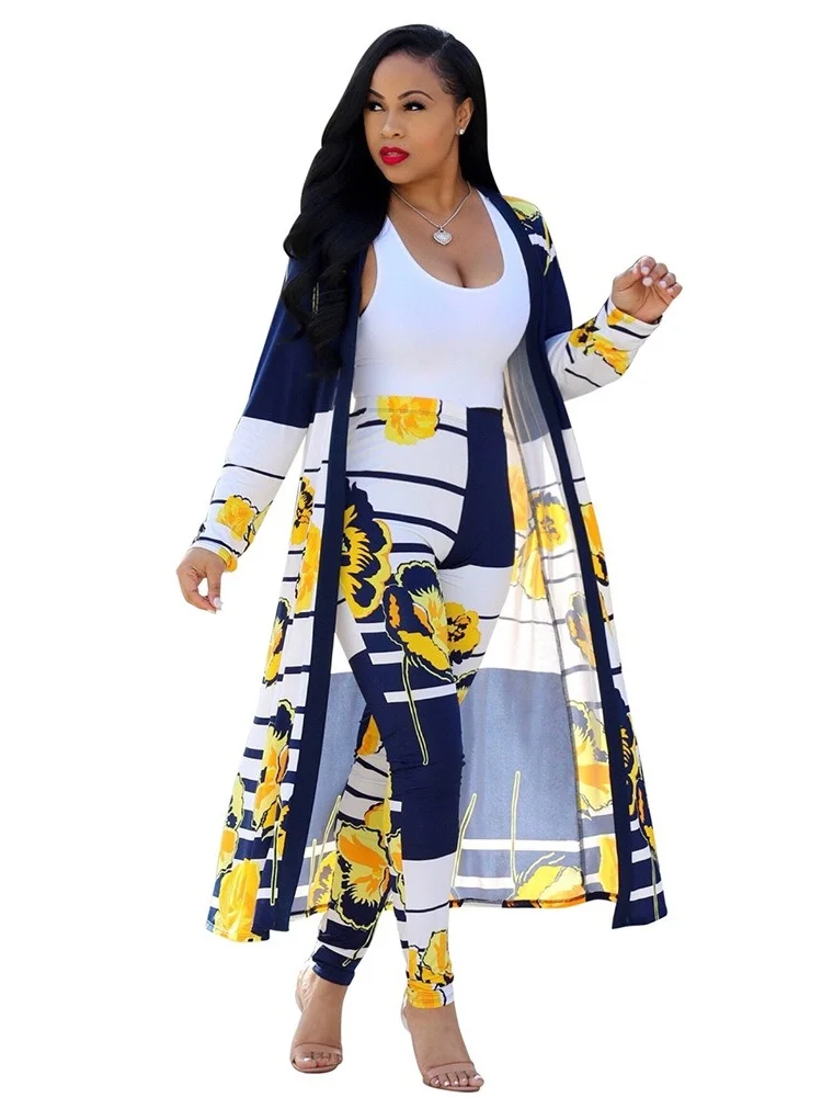 Wmstar Two Piece Set Women Wholesale Hot Selling European American Sexy Printed Cardigan Long Sleeved Nightclub Outfit 2025