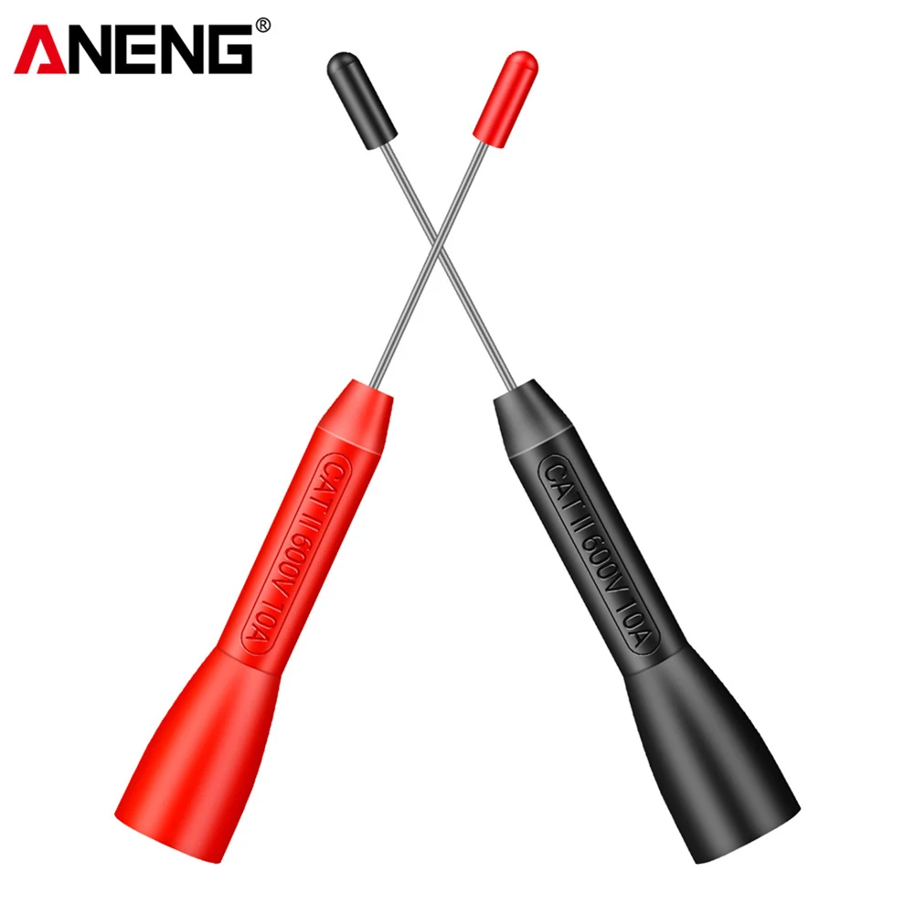 Insulation Piercing Needle Pin Non Destructive Multimeter Test Probe 10A 600V for 2mm Test Lead 2/4/6pcs test probes