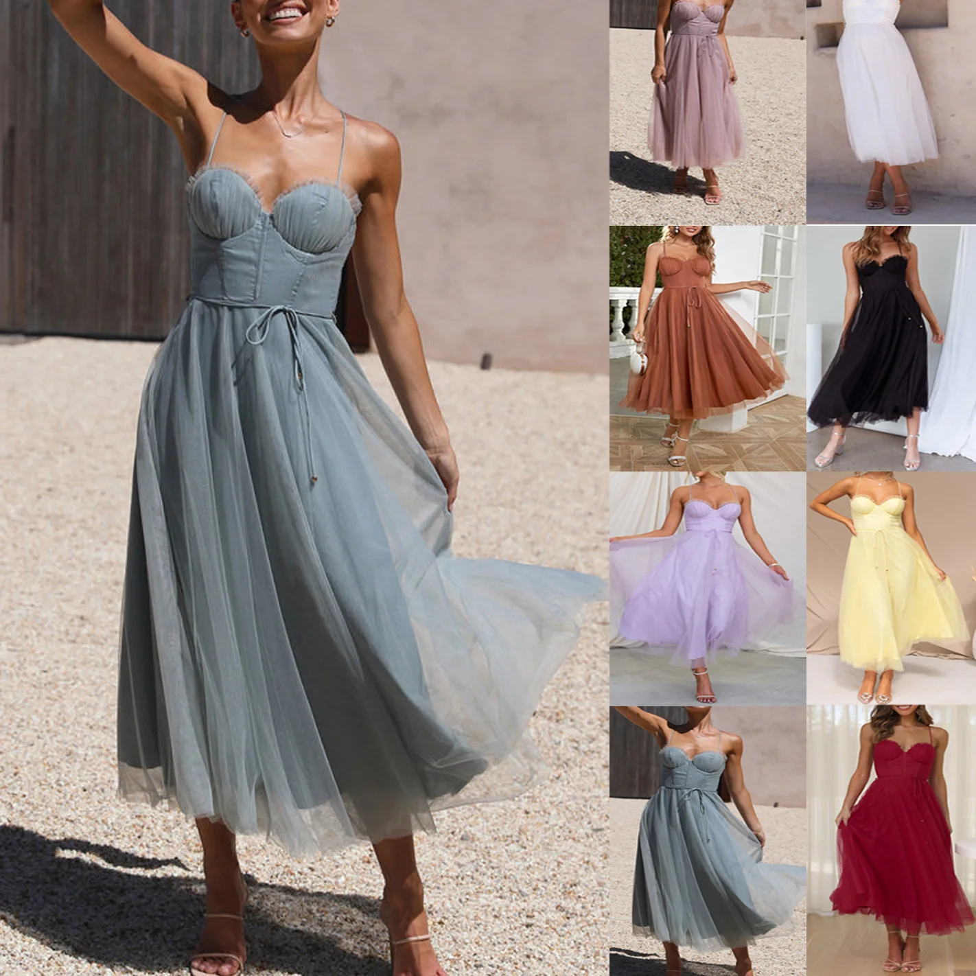 Chicas C819 A-Line Strapless Maxi Formal Style Fabric Dress main image 0