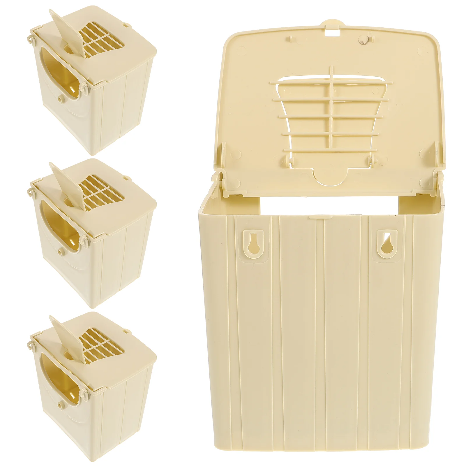 

4 Pcs Bird Breeding Box Aviary Cage Outdoor Pet Supplies Case Birdcage Hut for Plastic House Hanging