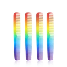 

Rainbow Hair Comb Double Side Antistatic Detangling Hairbrush Wide Tooth Barber Hairdressing Comb Professional Hair Styling Tool