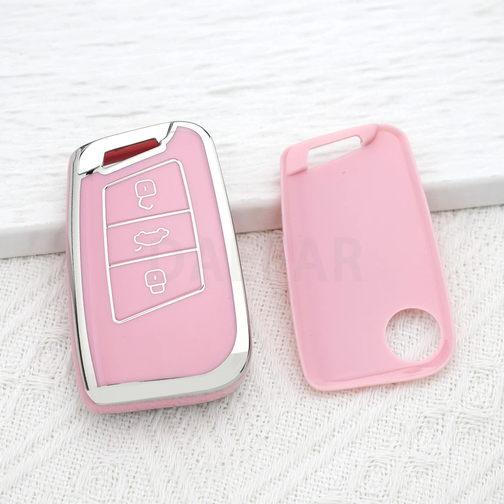 Pink TPU Car Key Case Cover with Enhanced Style and Protection
