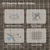 3 Pieces Patio Wicker Furniture Set, Outdoor Rattan Bistro Set with Removable Thickened Cushions, Fully Assembled(Gray Cus 6