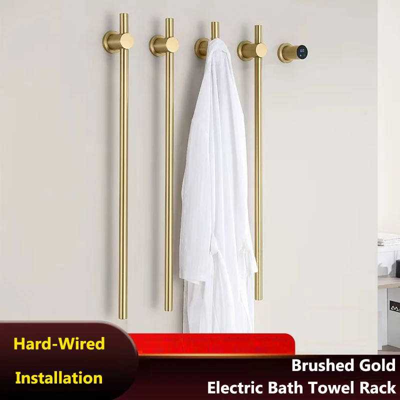 ราวแขวนผ้าเช็ดตัวไฟฟ้าแบบตั้งพื้นควบคุมอุณหภูมิ พร้อมแผ่นทำความร้อนคาร์บอนไฟเบอร์ในตัว ซ่อนความร้อน ผลิตจากสแตนเลส 304 1