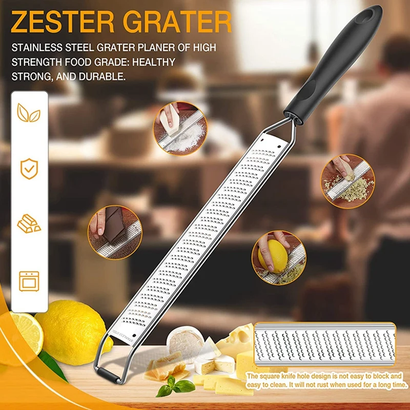 Lemon Zester Cheese Grater Stainless Steel Kitchen Tool Nutmeg Chocolate Vegetables Fruits Dishwasher