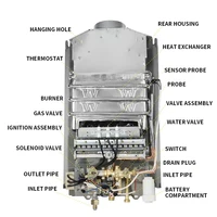 Chauffe-eau à gaz instantané 16L/18L/20L avec écran LCD, portable, idéal pour le camping en plein air et l'utilisation en camping-car 1