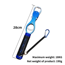 Portable Aluminum Fishing Lip Gripper with Weight Scale (Blue)