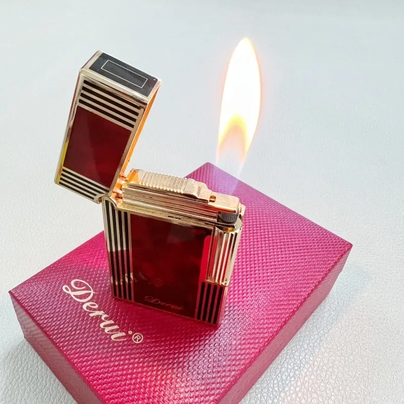 Side-sliding silent inflatable lighter Derui metal men's luxury gift