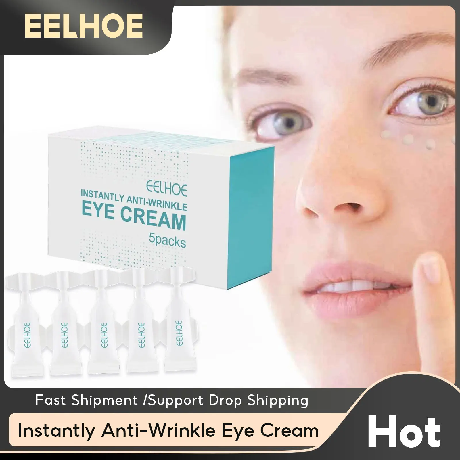 Instant Anti-wrinkle Eye Cream Fade Dark Circles Remove Eye Bags Improve Dullness Moisturizing Firming Tighten Eye Repair Care