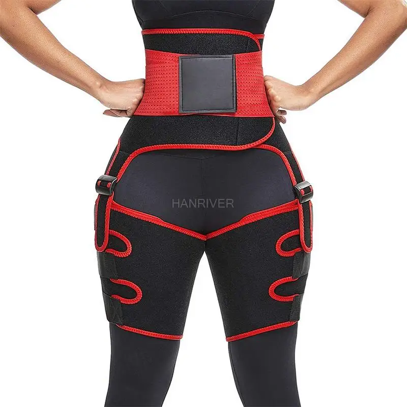 3 in 1 waist and thigh trimmer Double Compression Belt Leg Support Sweat Sauna Effect Neoprene Waist Trainer Butt Lifter Workout