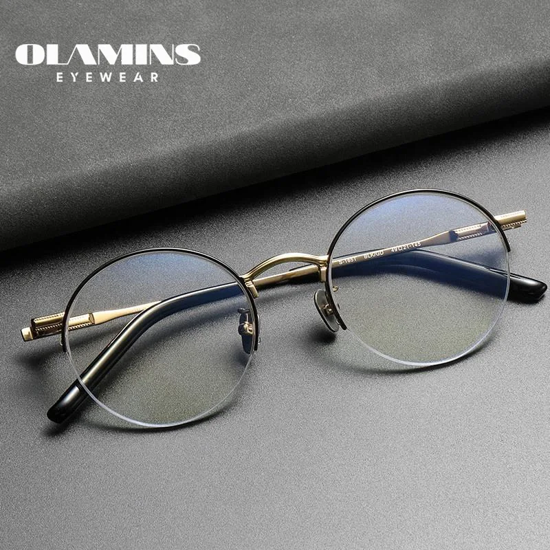 

OLAMINS​ New Japanese 100% Handmade Pure Titanium Optical Luxury Top Quality Eyeglasses Frames S-185T