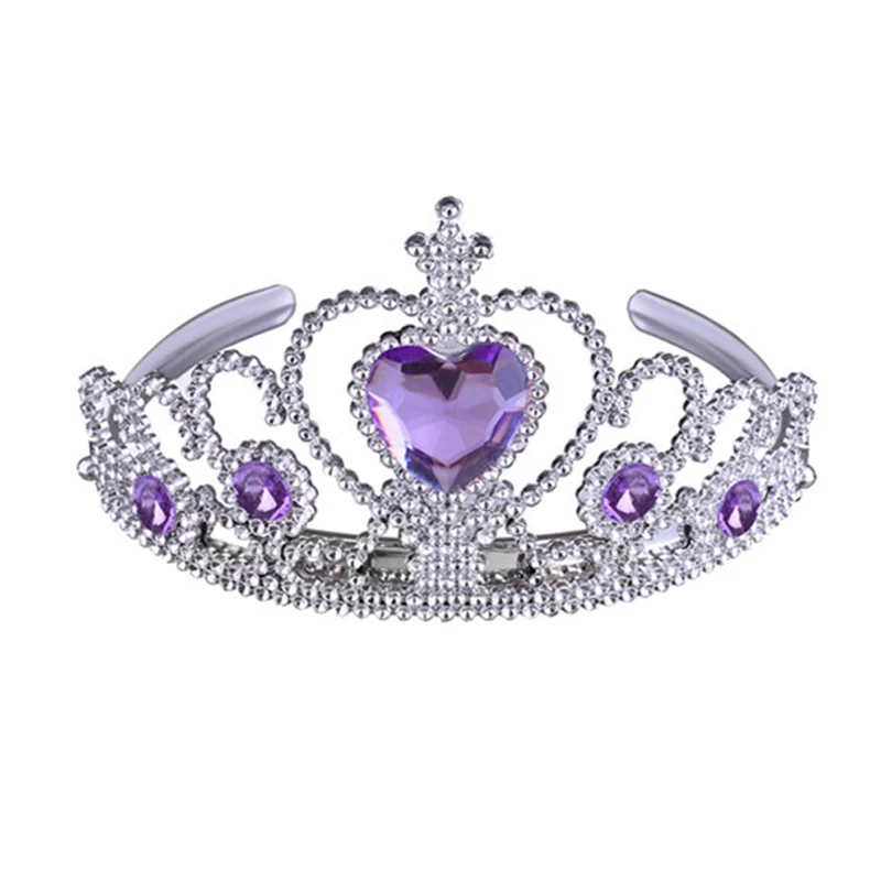 Girls Plastic Hairband Rhinestone Princess Crown Headband Heart Birthday Tiara For Party Hair Accessories hair accessory,hair headdress,hair band crown
