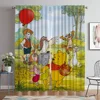 Winnies Curtains for Living Room Curtain Tulle for Bedroom Home Interior Curtains 2 Pieces Halloween Decoration Partition Camera 1