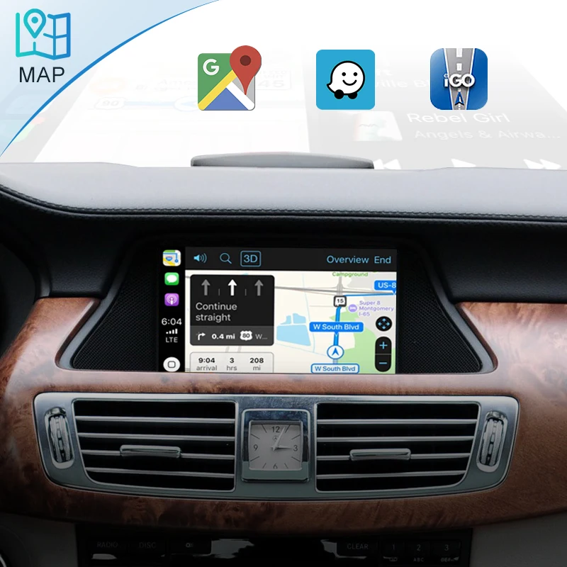 Wireless CarPlay For Mercedes Benz GLK W207 W212 W204 SLS W218 NTG 4.0 NTG4.5 NTG5.0 Car Play Android Auto Mirror Rear Camera