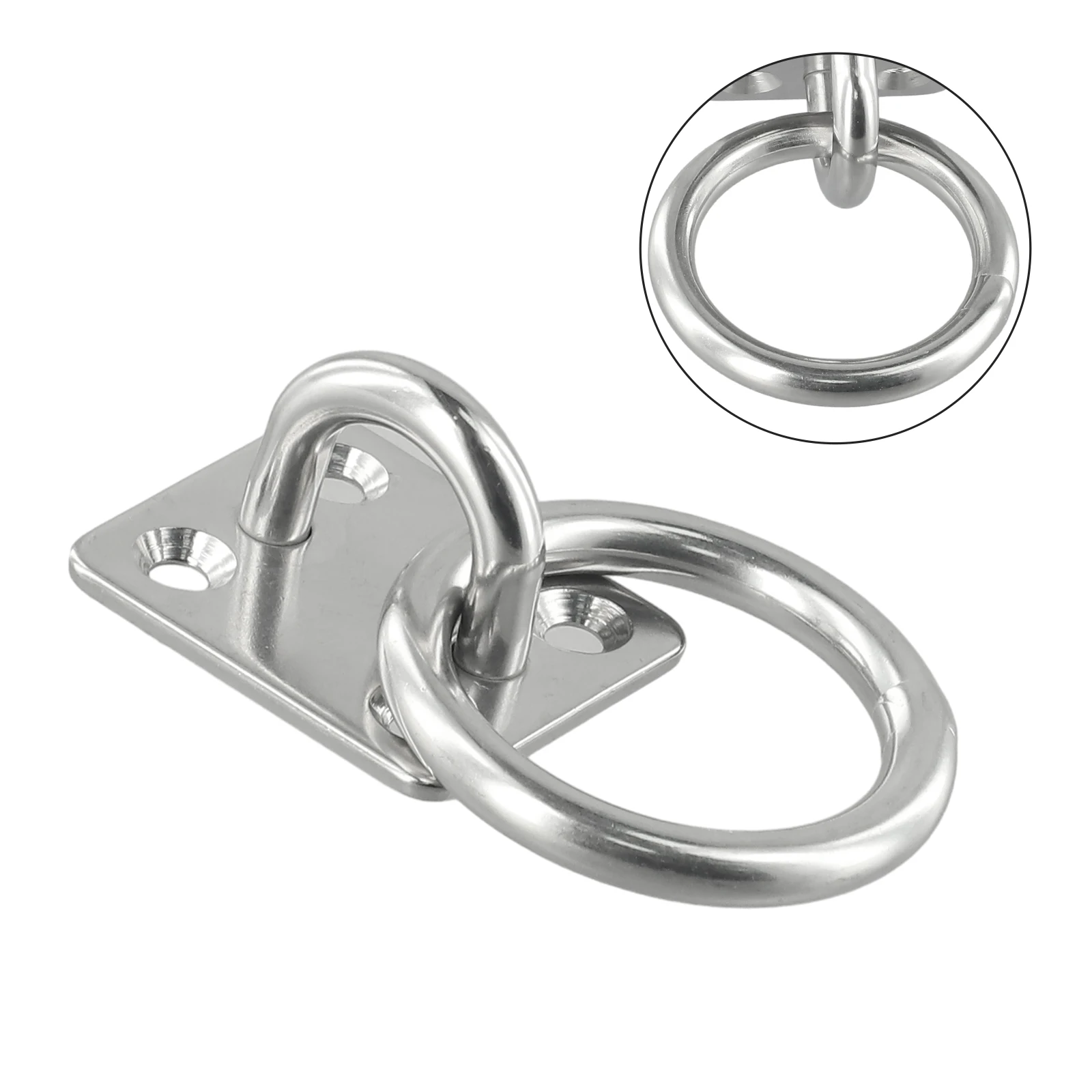 6mm Stainless Steel Marine Eye Plate With Ring (Lashing Tie Down Boat Yacht) Marine Eye Plate Stable Universal With Ring